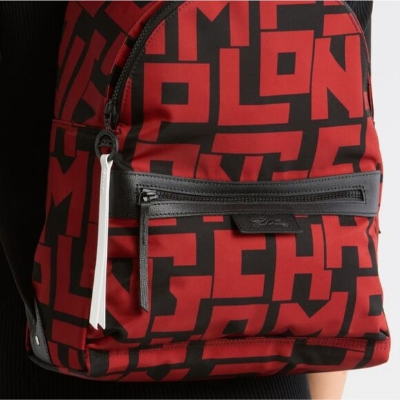 Longchamp Newest Quality Backpack Logo Red Black main image 10